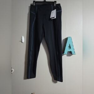 Nike Black Leggings with Blue Trim